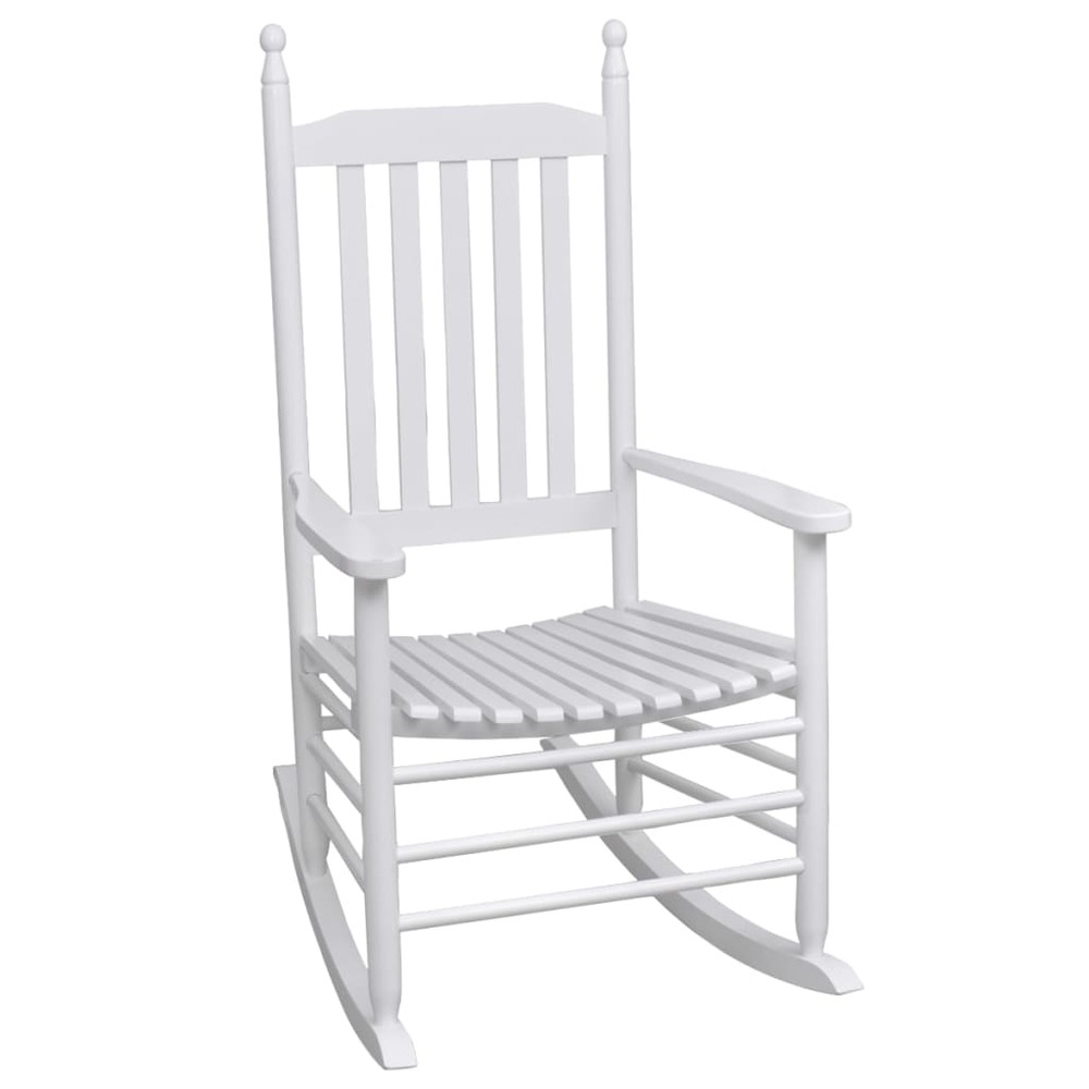 Chaise à bascule avec siège incurvé blanc bois