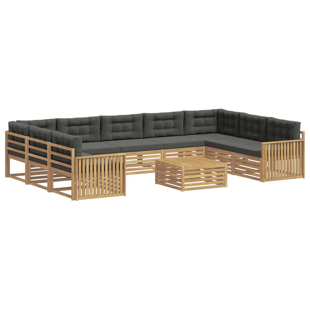 Ensemble de canapés d'extérieur 10 pc blanc et anthracite