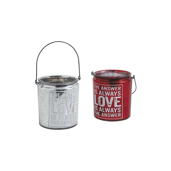 Photophore industriel en verre teinté et métal lot de 2