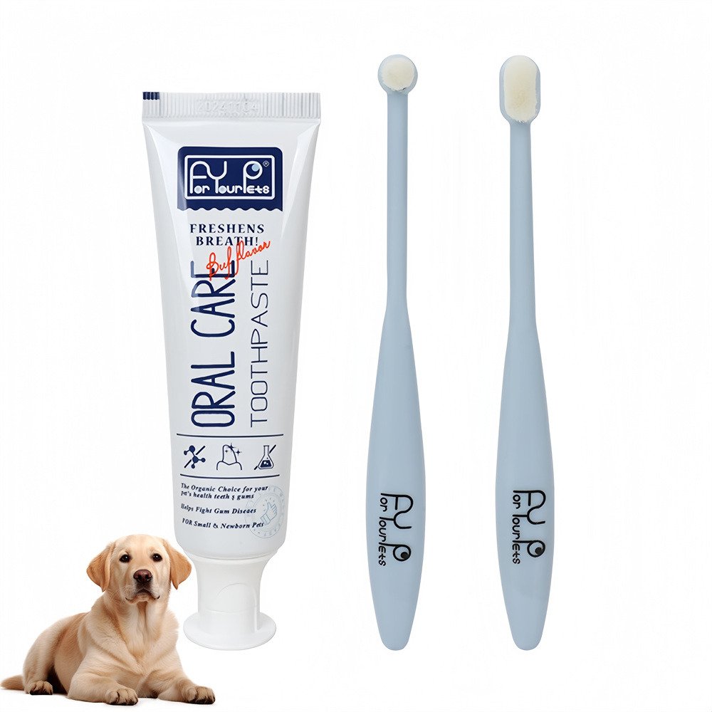 Kit dentifrice et brosse à dents pour animaux de compagnie 3 articles