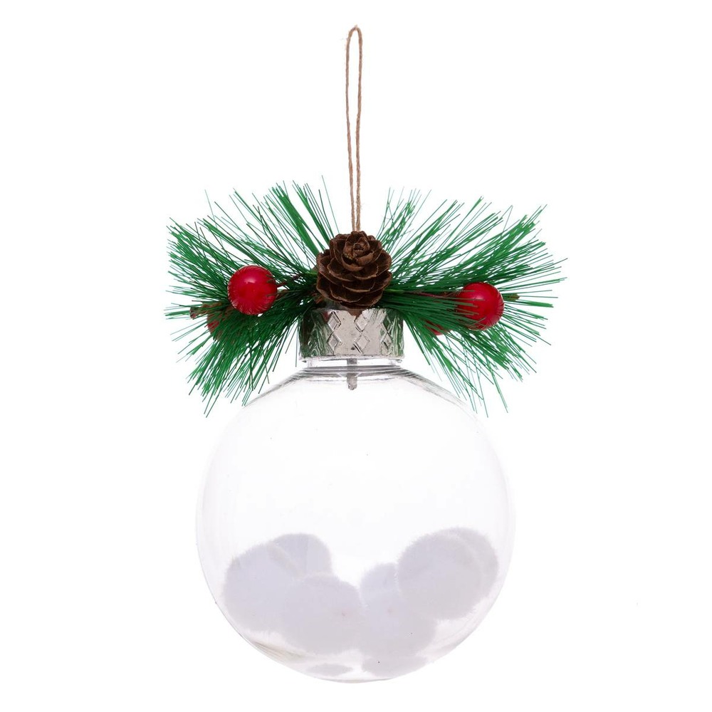 Boule de noël transparent décoration 8 cm