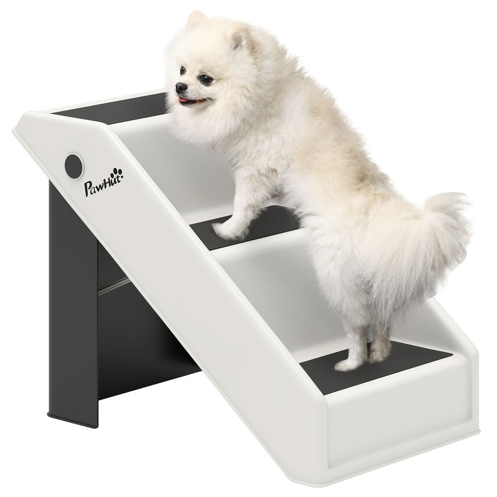Escalier pliable pour chien 3 marches antidérapantes pour accès canapé et voiture léger crème