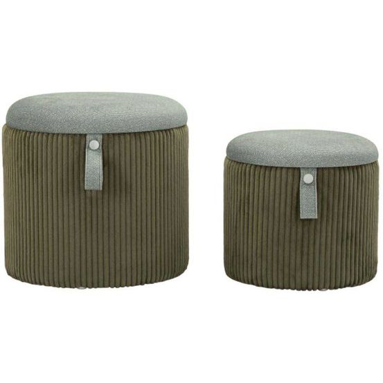 Pouf avec rangement intégré bolzano (set de 2) vert