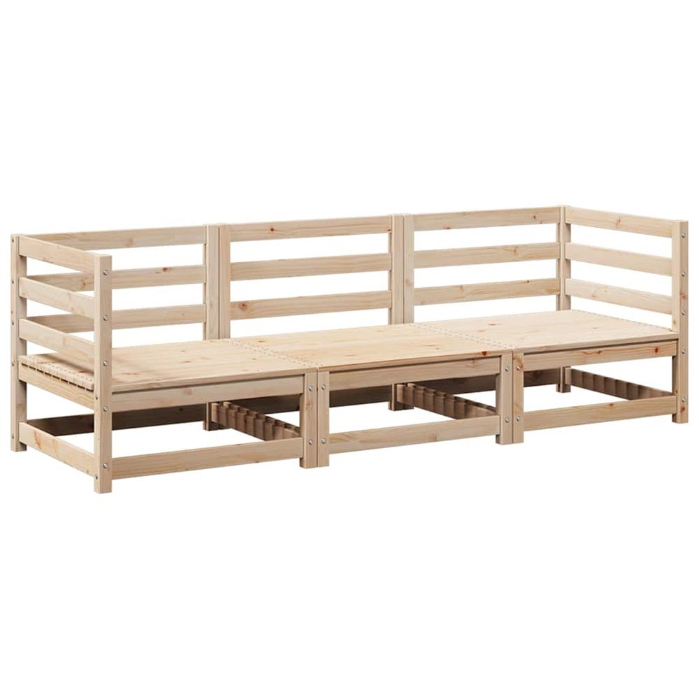 Salon de jardin 3 pcs bois de pin massif