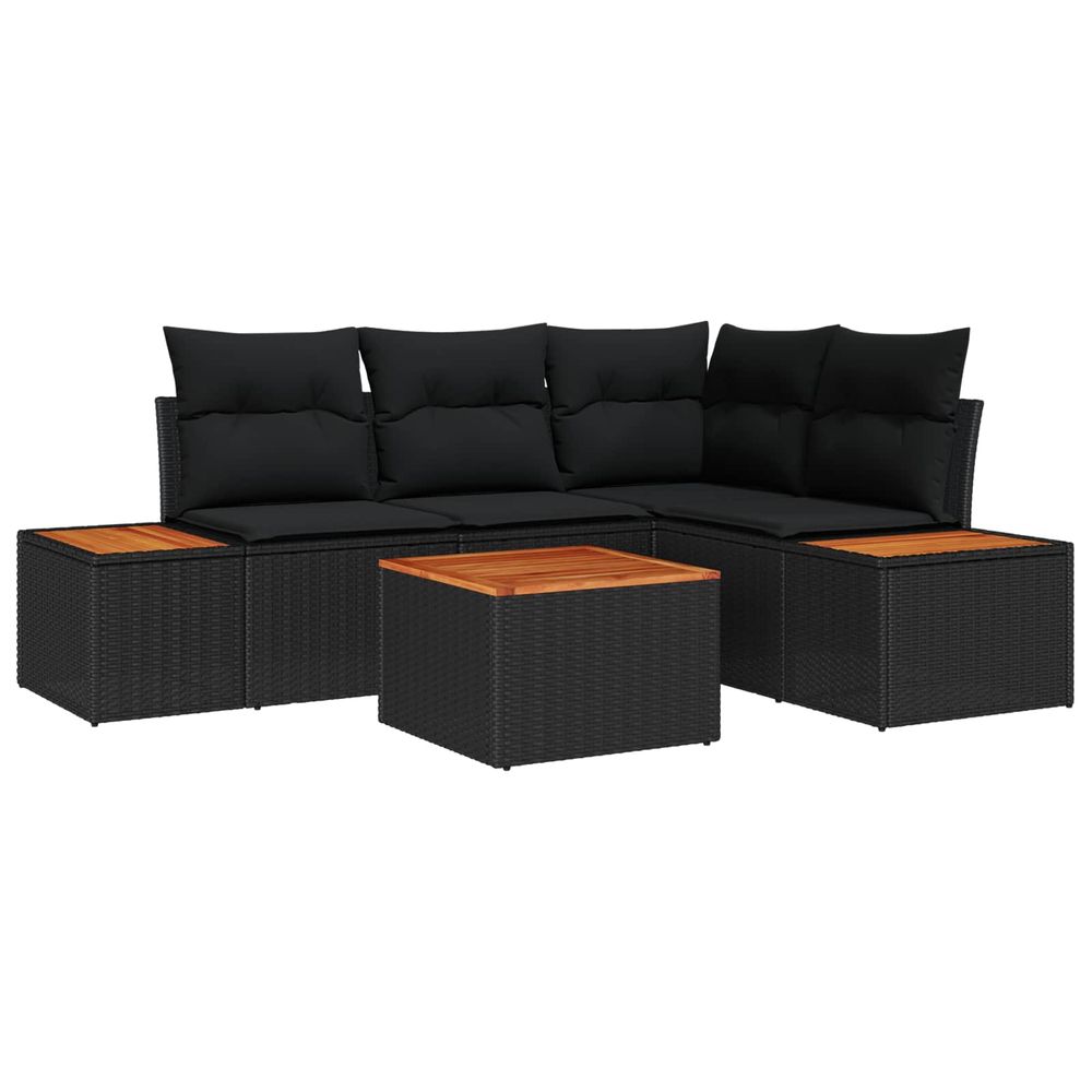 Ensemble de canapé de jardin 4 pc 4-nombre de places noir