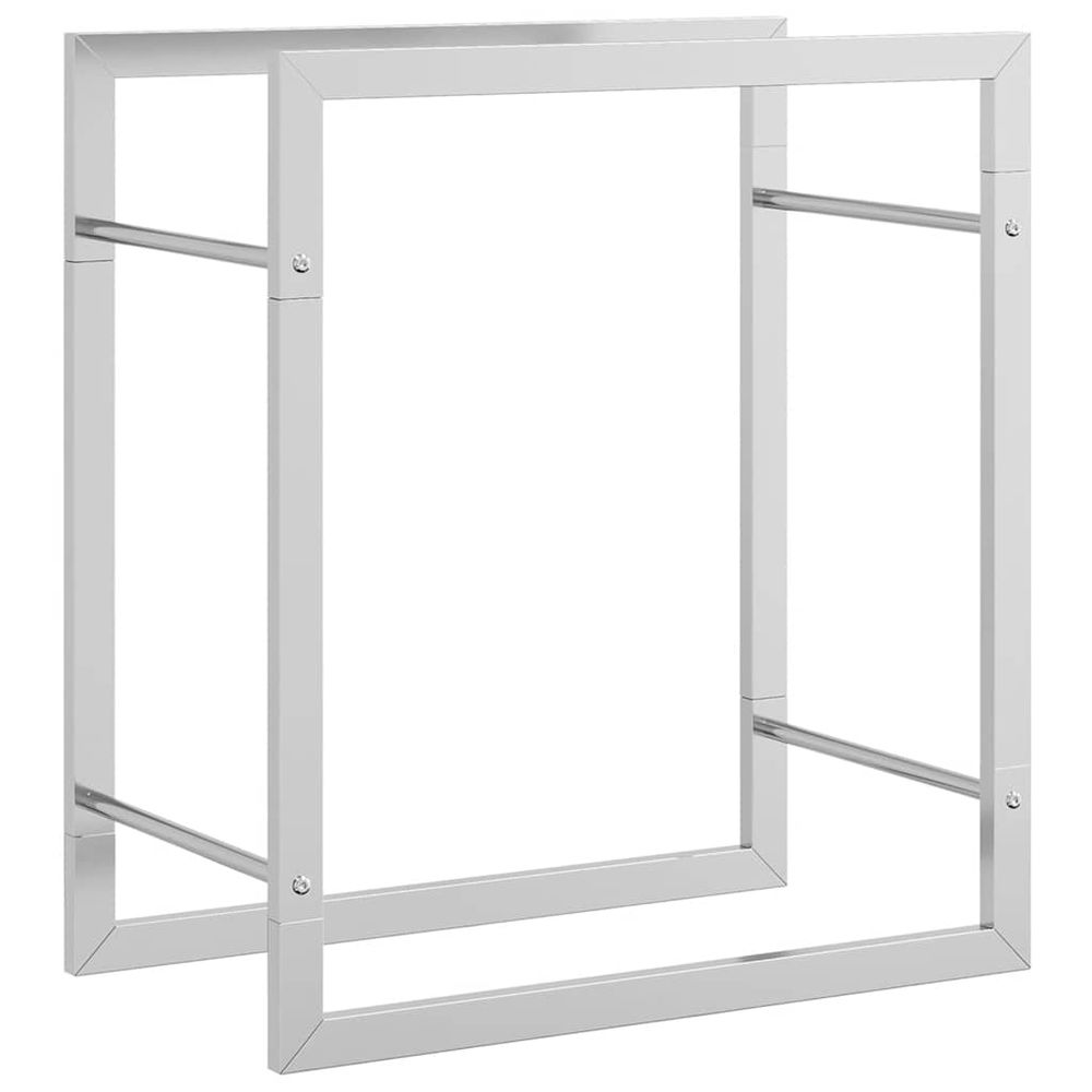 Portant de bois de chauffage 50x28x56 cm acier inoxydable