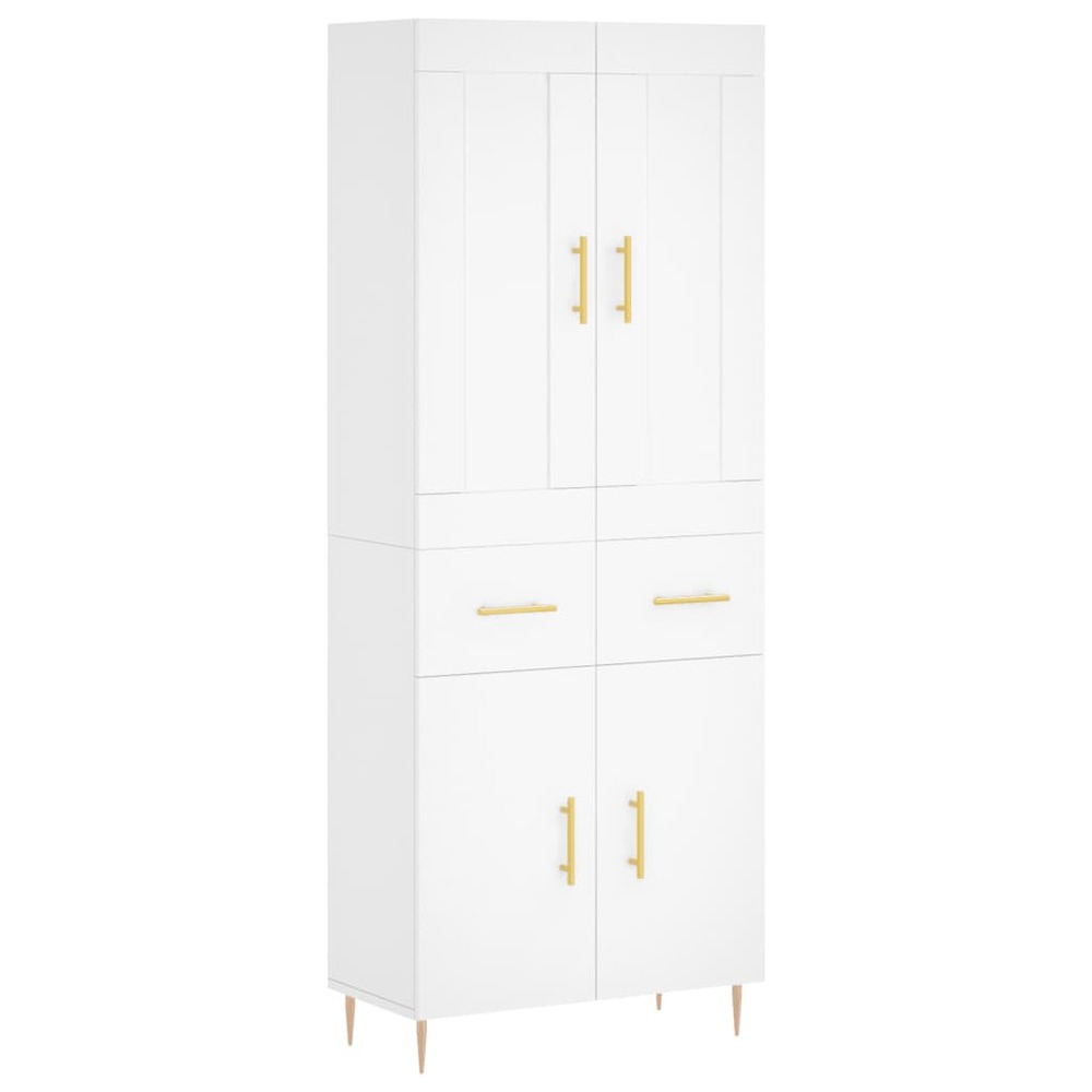 Buffet bahut commode armoire meuble de rangement organisateur cuisine salle de séjour salon haut 69,5 x 34 x 180 cm bois d'in