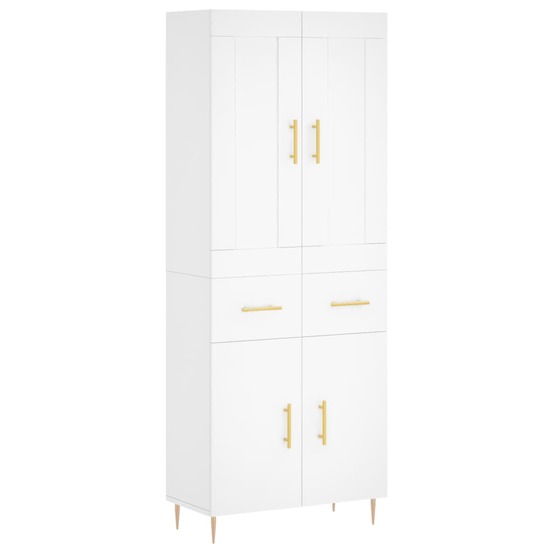 Buffet bahut commode armoire meuble de rangement organisateur cuisine salle de séjour salon haut 69,5 x 34 x 180 cm bois d'in