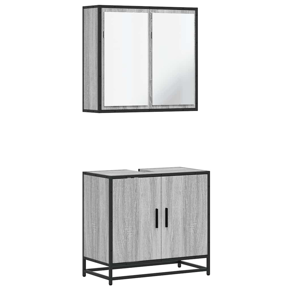Ensemble de meubles de salle de bain 2 pcs sonoma gris