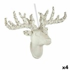 Décorations de noël renne de noël pendentif blanc 32 cm (4 unités)