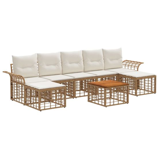 Ensemble de canapés d'extérieur 8 pc blanc naturel et crème