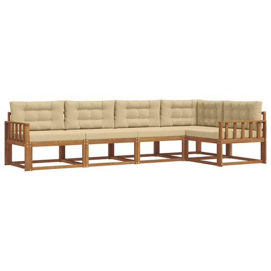 Ensemble de canapés d'extérieur 5 pcs naturel et beige