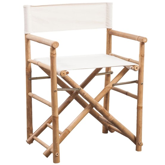 Chaise pliable lot de 2 bambou et toile