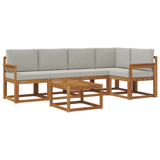 Ensemble de canapés d'extérieur 6 pcs gris naturel et clair