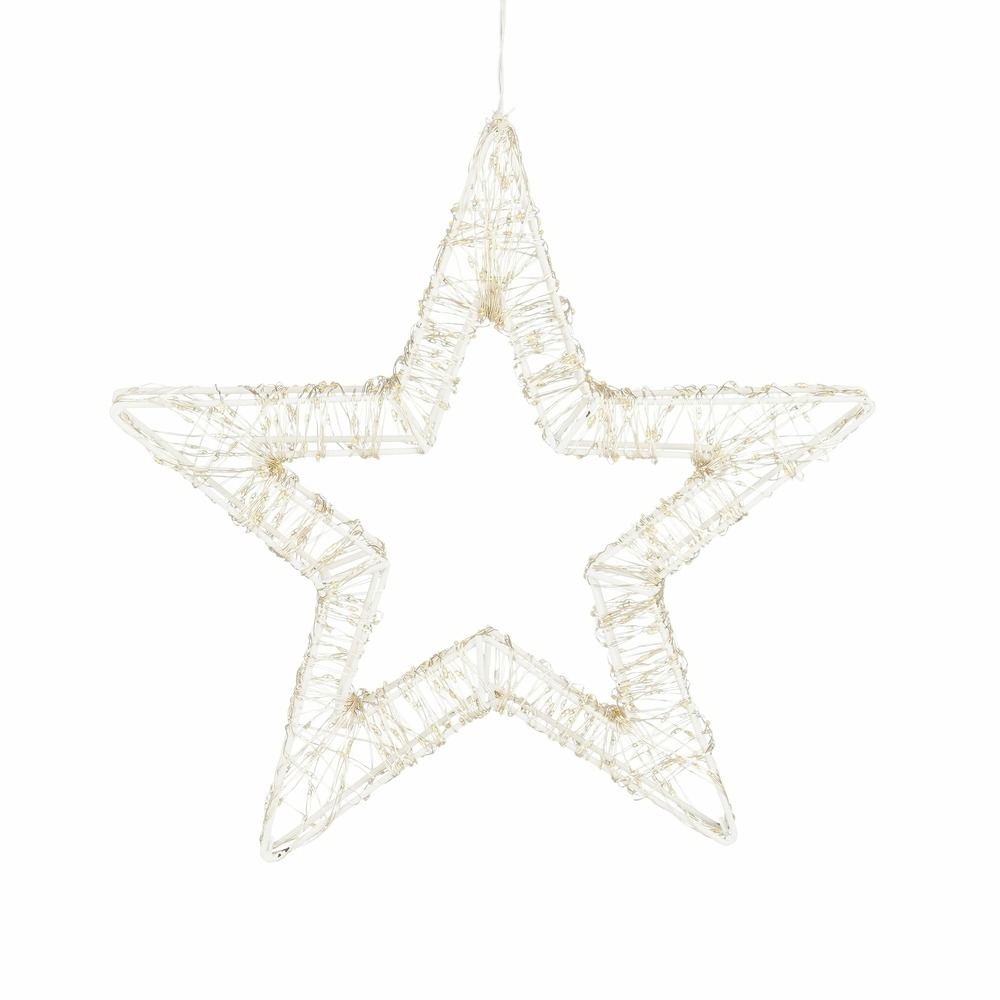 Luca lighting étoile suspendue avec lumières led blanc chaud - ø36 cm - métal - blanc