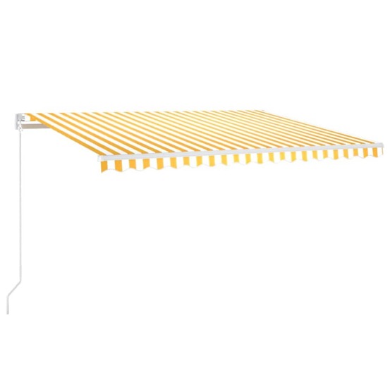 Auvent manuel rétractable avec led 450x300 cm jaune et blanc