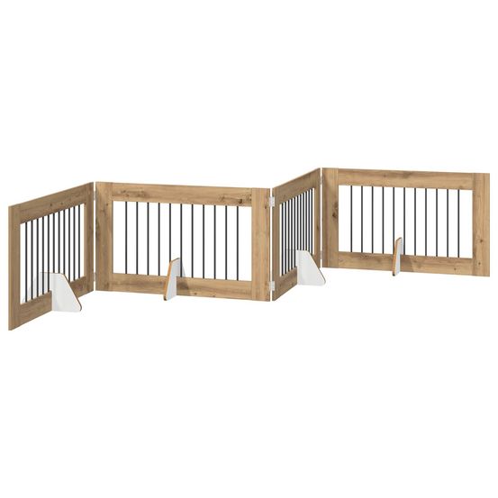Porte de chien pliable avec supports 4 pc chêne artisanal