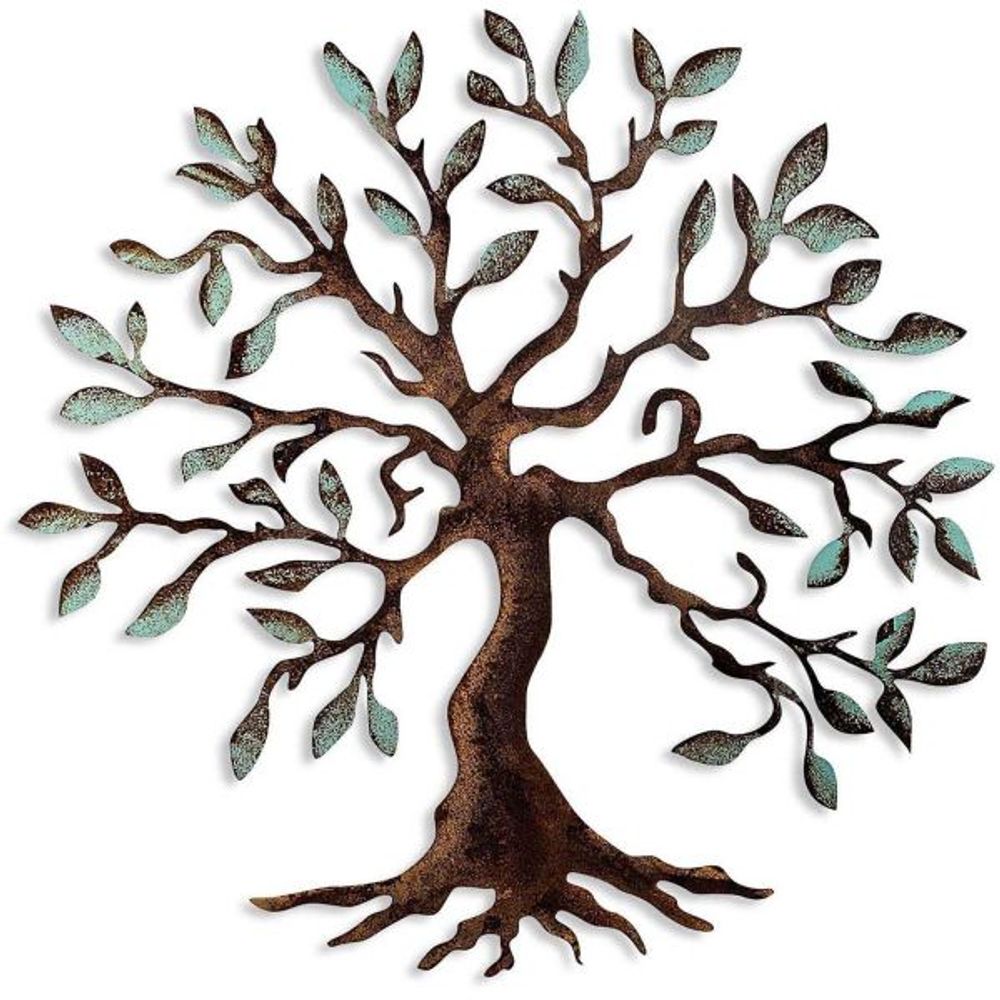 Décoration murale en métal coloré arbre 2