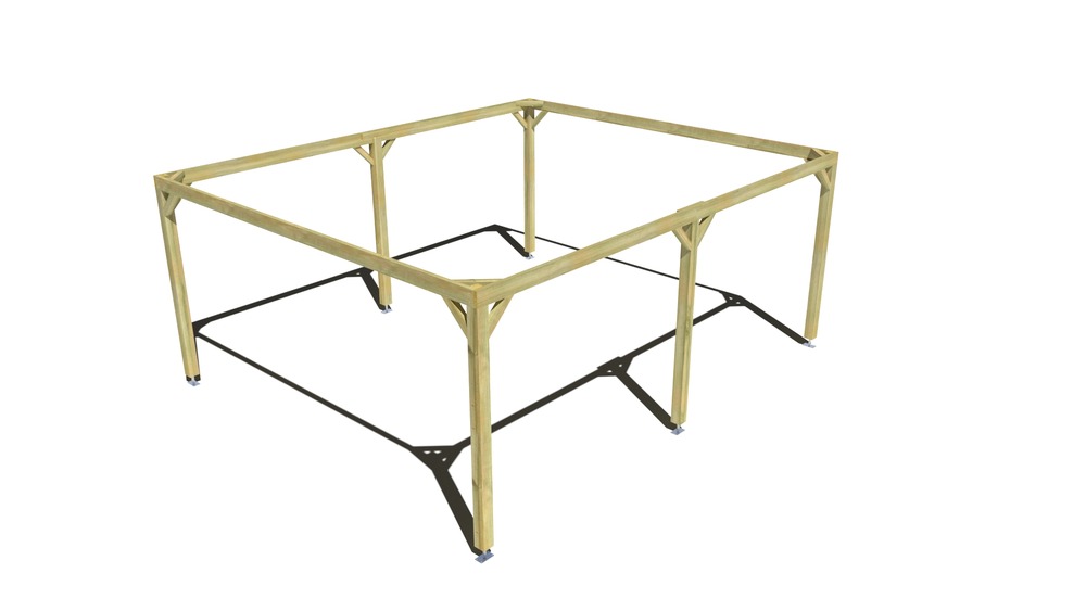 Pergola bois • 6m x 5m • indépendante • cadre simple • livraison comprise