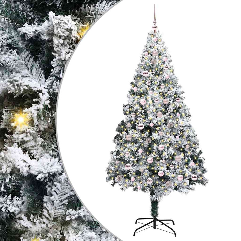 Sapin de noël artificiel blanc 240 cm pvc, acier et plastique