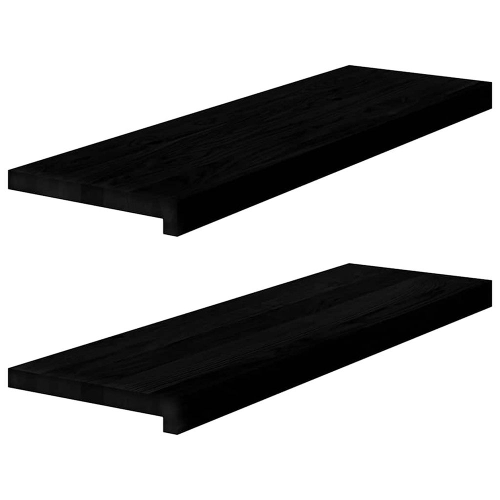 Marches d'escalier 2 pcs marron foncé 80x25x2 cm chêne massif