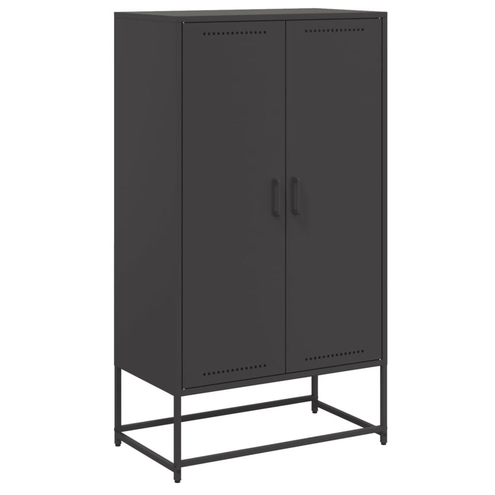 Buffet haut noir 68,5x38,5x123,5 cm acier