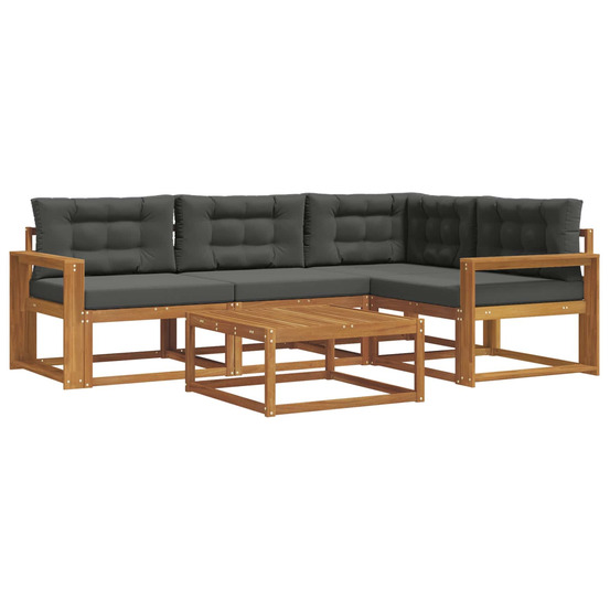 Ensemble de canapés d'extérieur 5 pcs naturel et anthracite