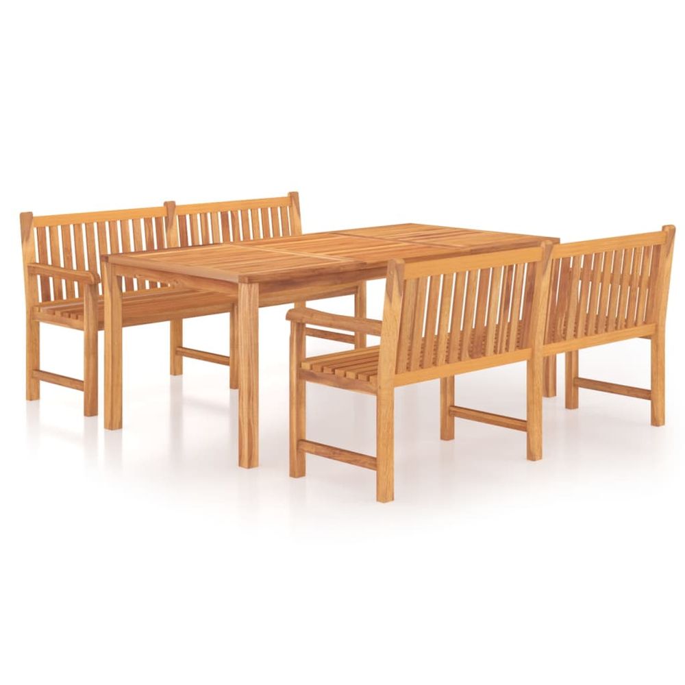 Ensemble à manger de jardin 3 pcs bois de teck massif