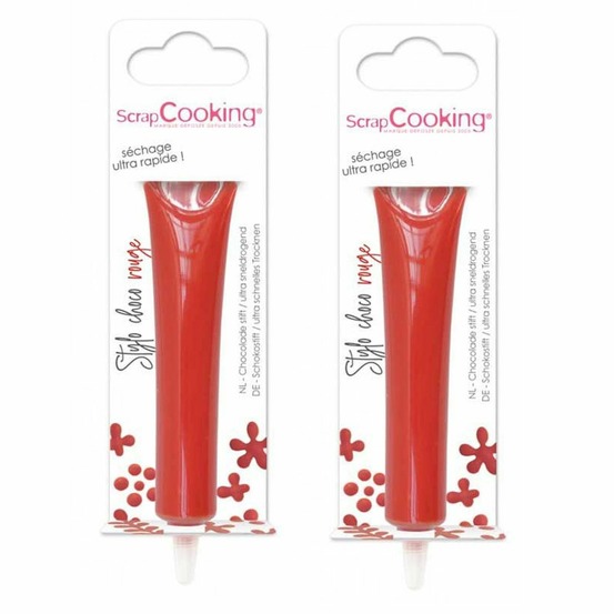 2 stylos au chocolat rouge 25 g