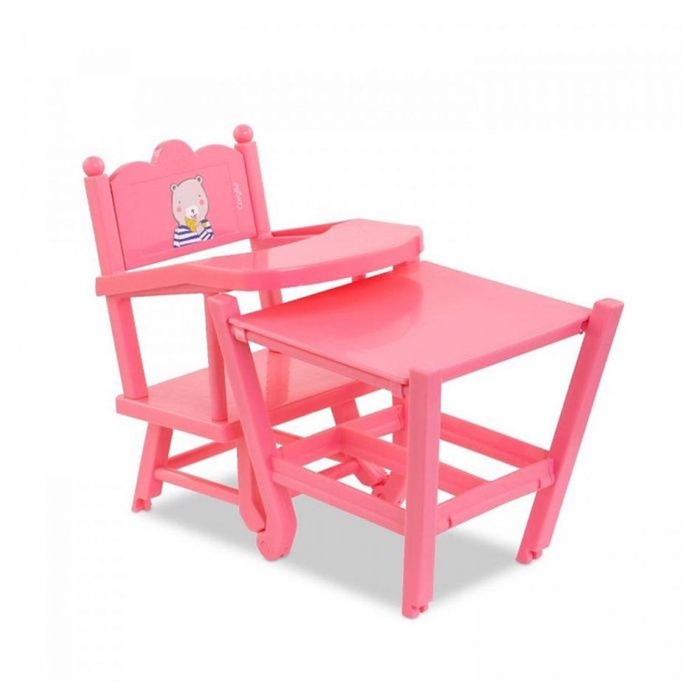 Chaise haute pour poupon 36 et 42 cm 2 en 1 - multicolore
