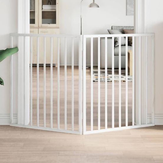 Barrière chien haute 90cm pliable 2 panneaux bois intérieur 160cm blanc