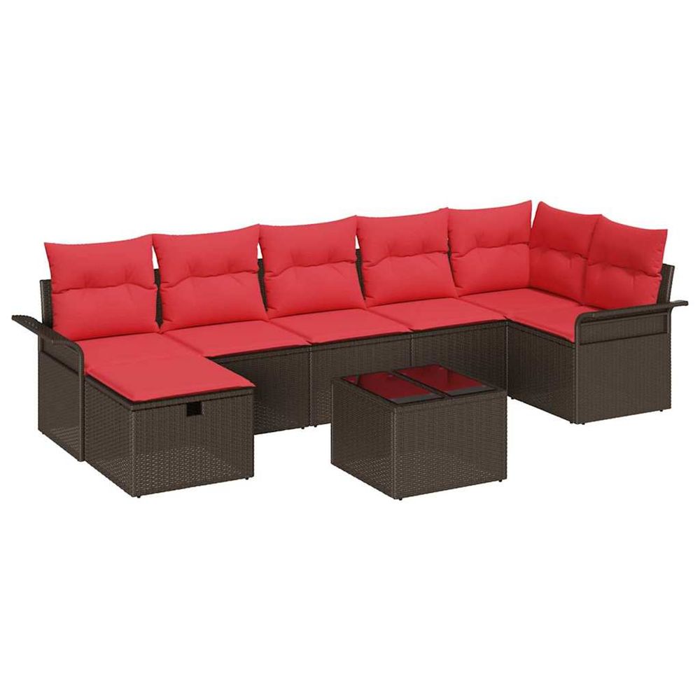 Ensemble de canapé de jardin 8 pc poly rotin