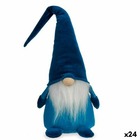 Figurine décorative gnome bleu blanc polyester bois sable 13 x 48 x 17 cm (24 unités)