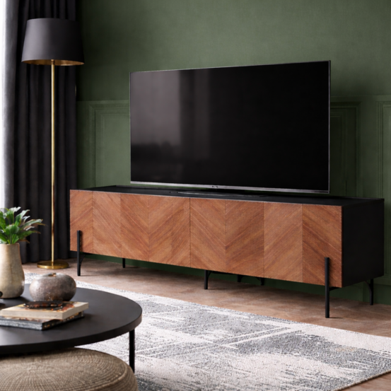 Meuble tv vintage avec placard sequoia
