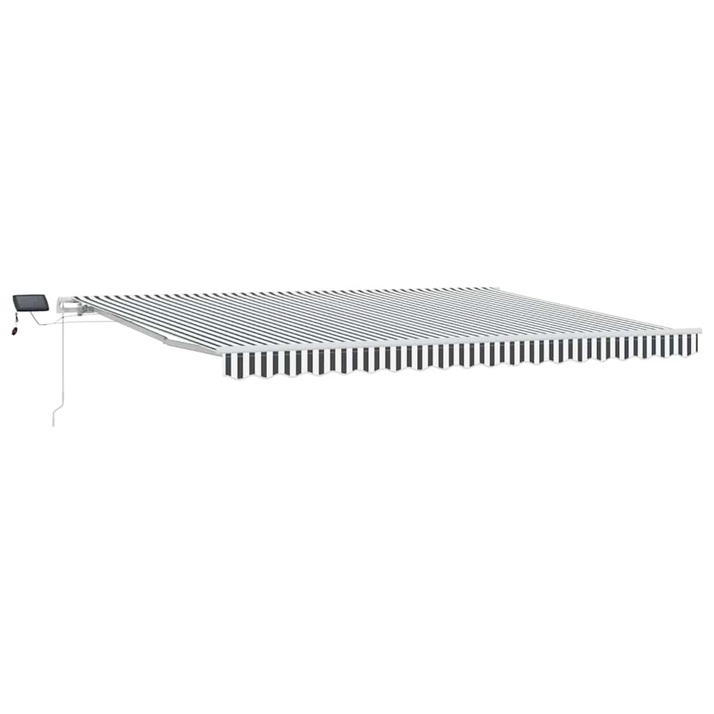 Auvent manuel rétractable avec led anthracite blanc 450x300 cm