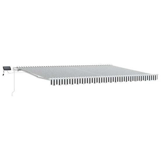 Auvent manuel rétractable avec led anthracite blanc 450x300 cm