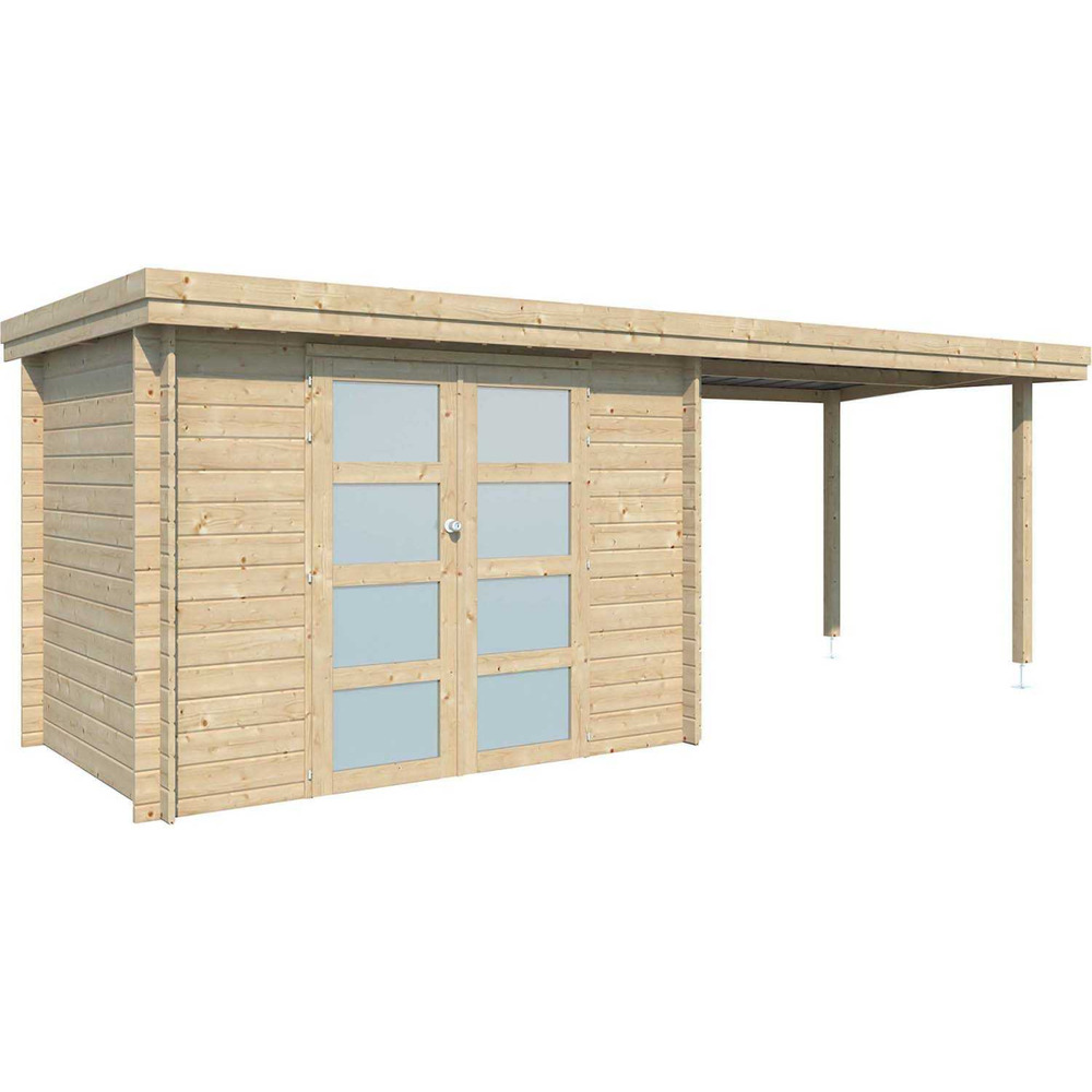 Chalet en bois 4,83 m² oregon chalet avec extension 5,22 m²