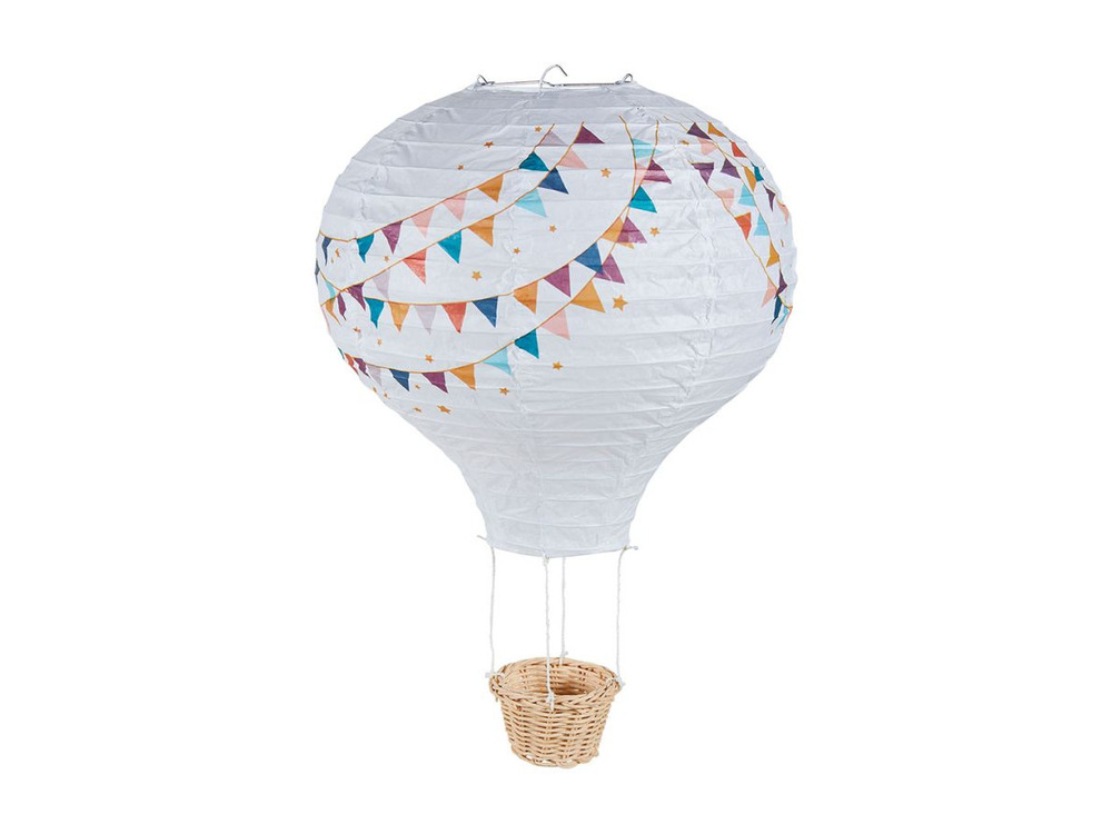 Suspension enfant montgolfière papier blanc