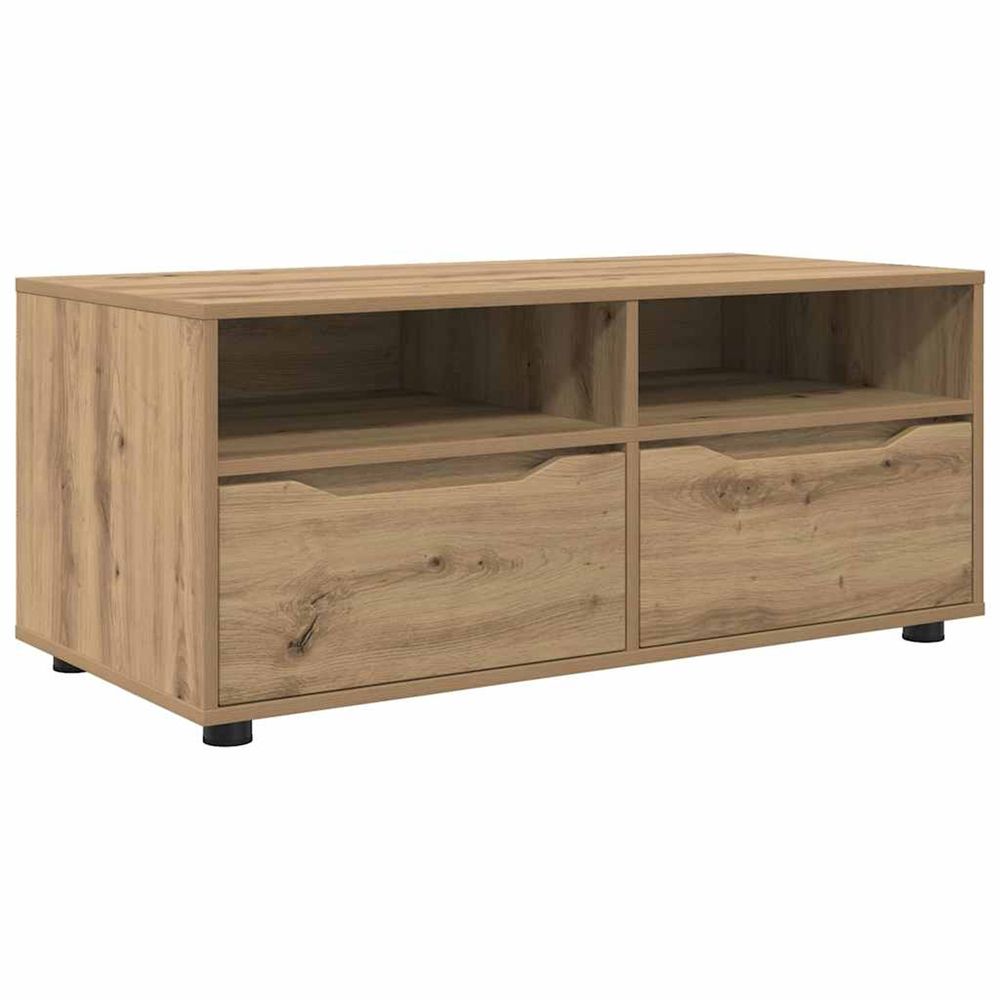 Meuble tv 100 x 48 x 43 cm chêne artisanal bois d'ingénierie