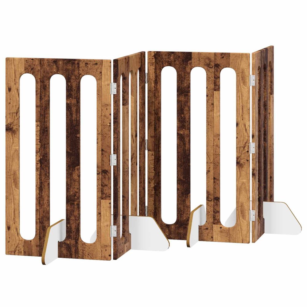 Clôture pliable pour animaux 4 pc bois de chêne