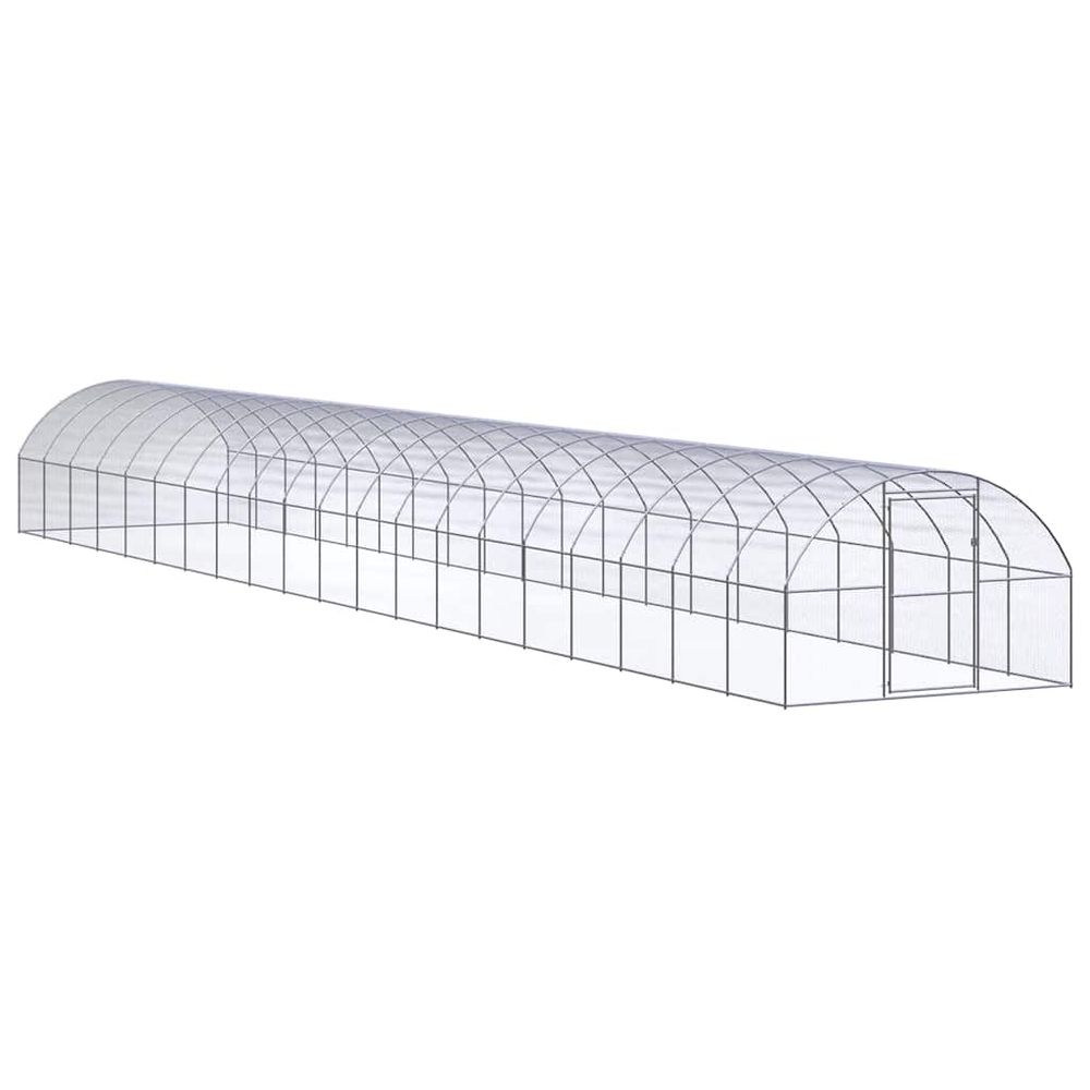 Poulailler extérieur acier galvanisé volière grillagée jardin 3x20x2 m