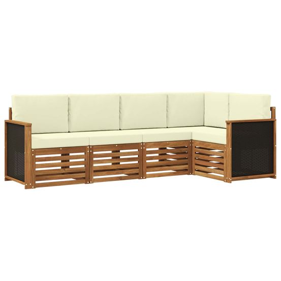 Ensemble de canapés d'extérieur 4 pc naturel et crème