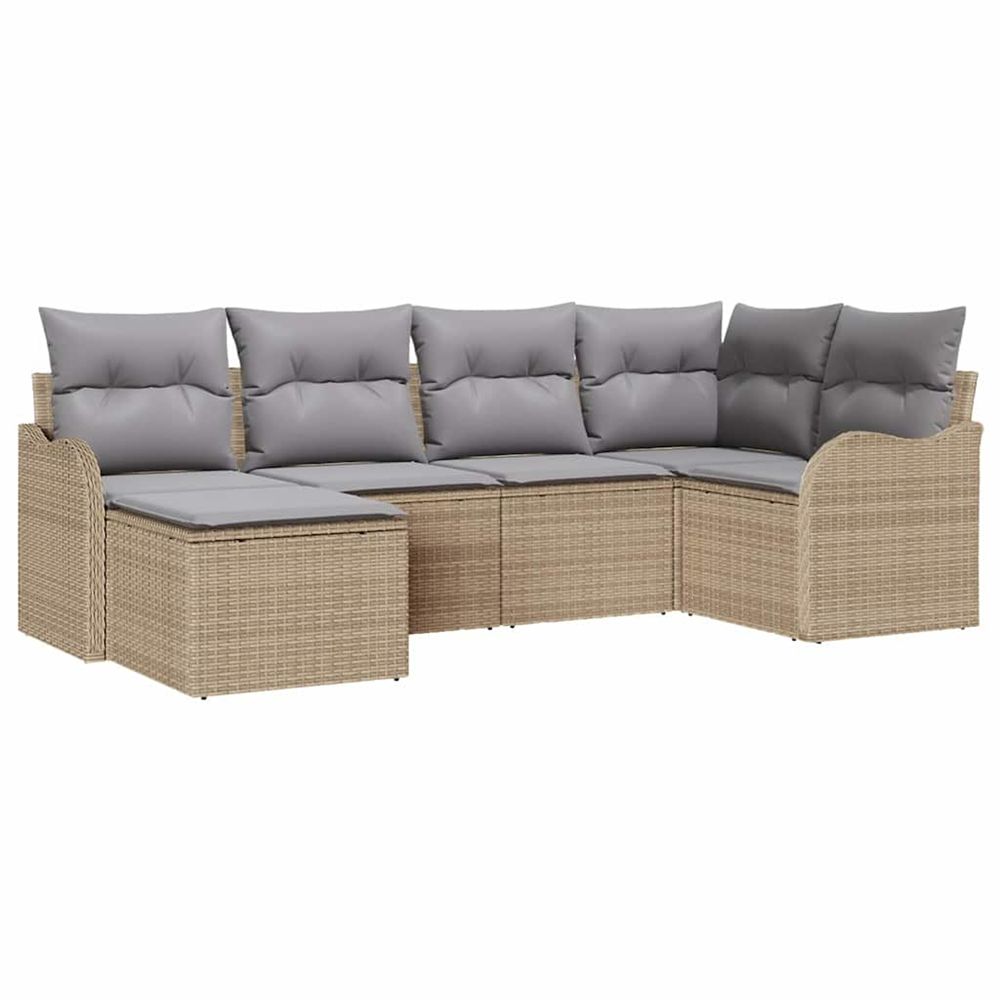 Ensemble de canapé de jardin beige polyrotin