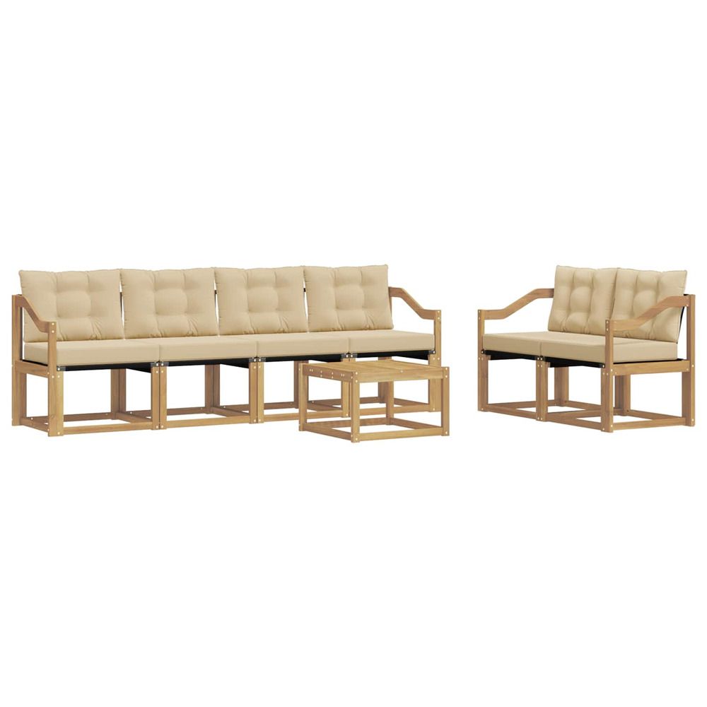 Ensemble de canapés d'extérieur 7 pc blanc et beige