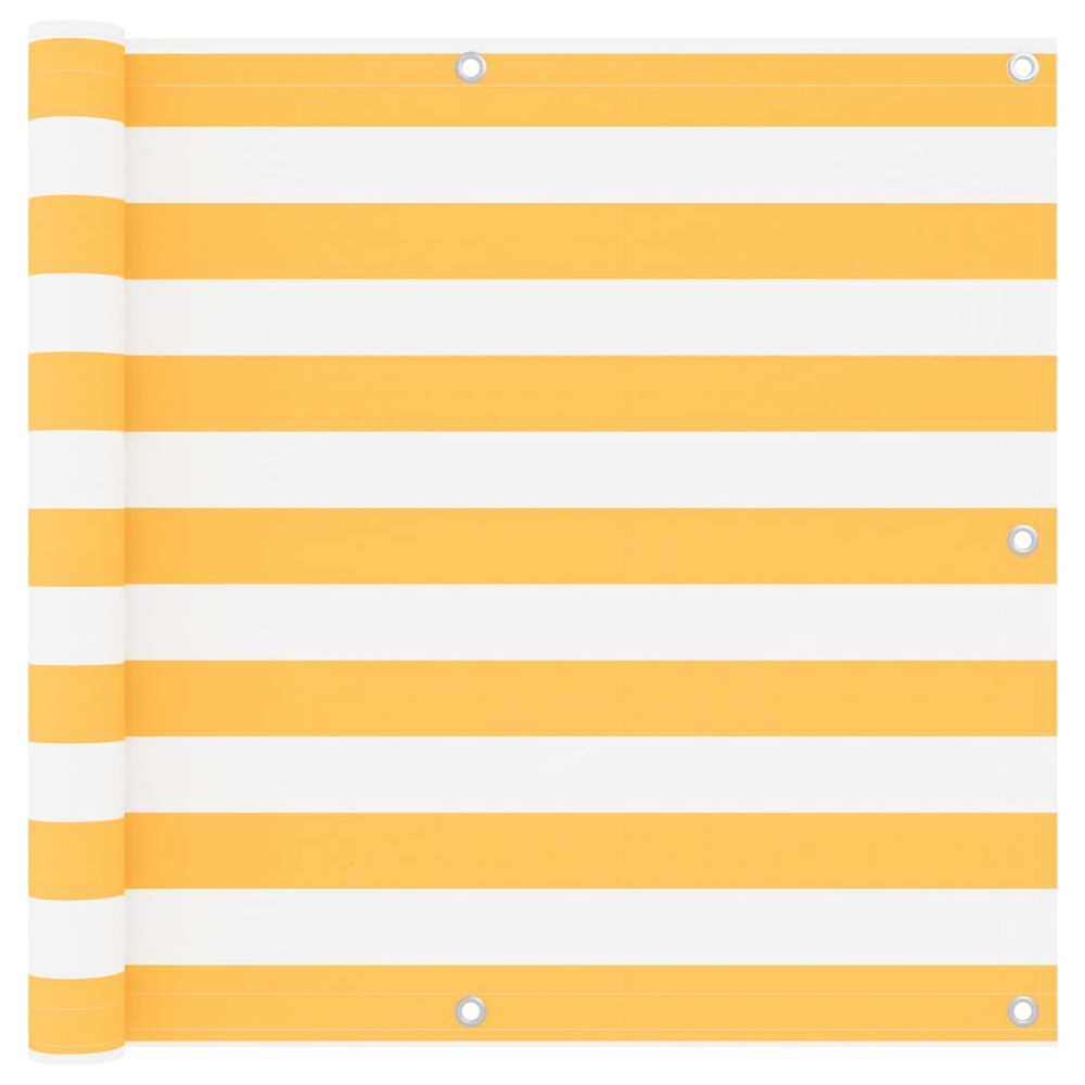 Écran de balcon blanc et jaune 90x600 cm tissu oxford