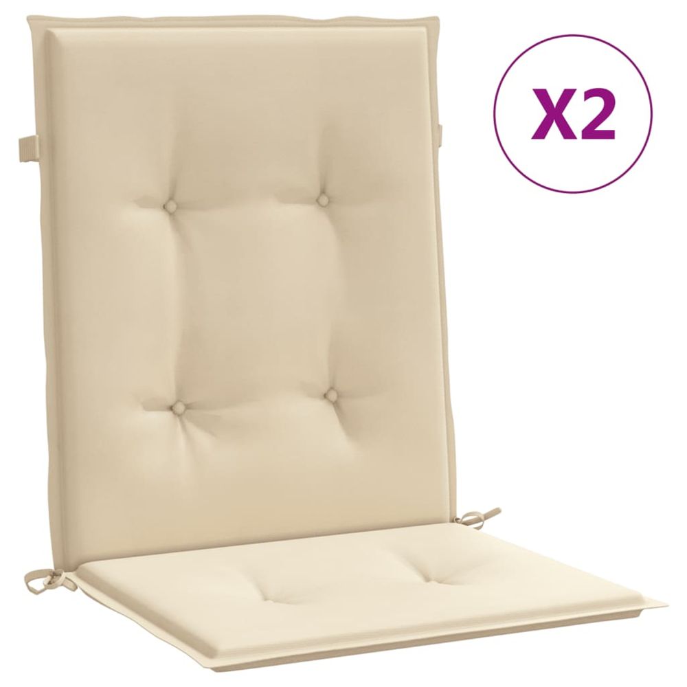 Coussins de chaise de jardin 2 pc beige 100 x 50 x 3 cm