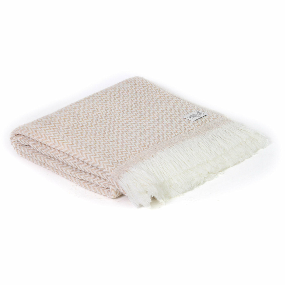 Plaid cachemire et laine camel