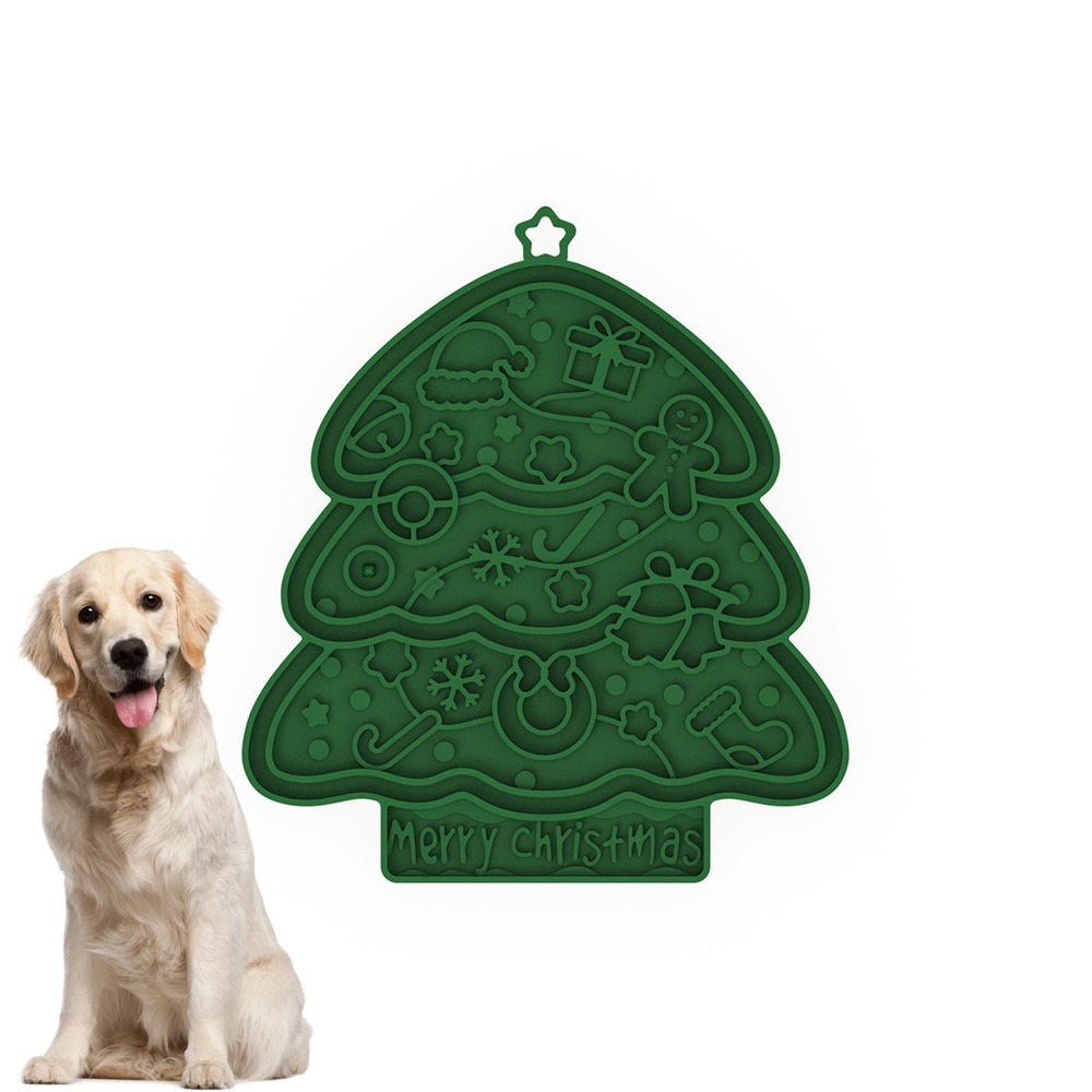 Tapis de léchage silicone pour chien et chat - arbre de noël