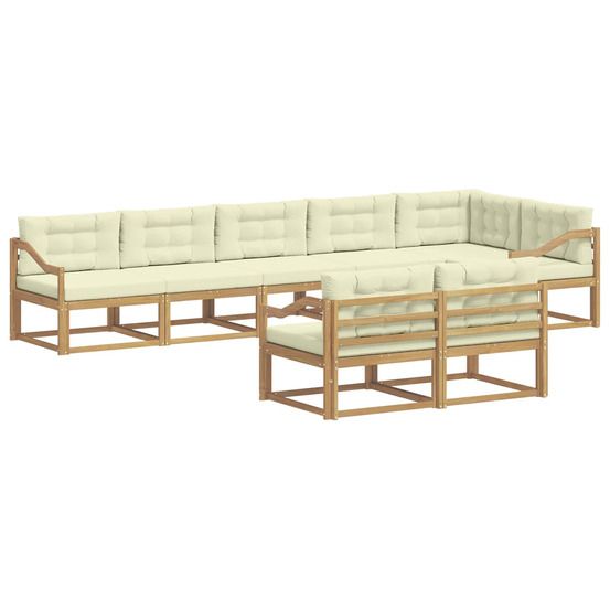 Ensemble de canapés d'extérieur 6 pc blanc et crème polyester
