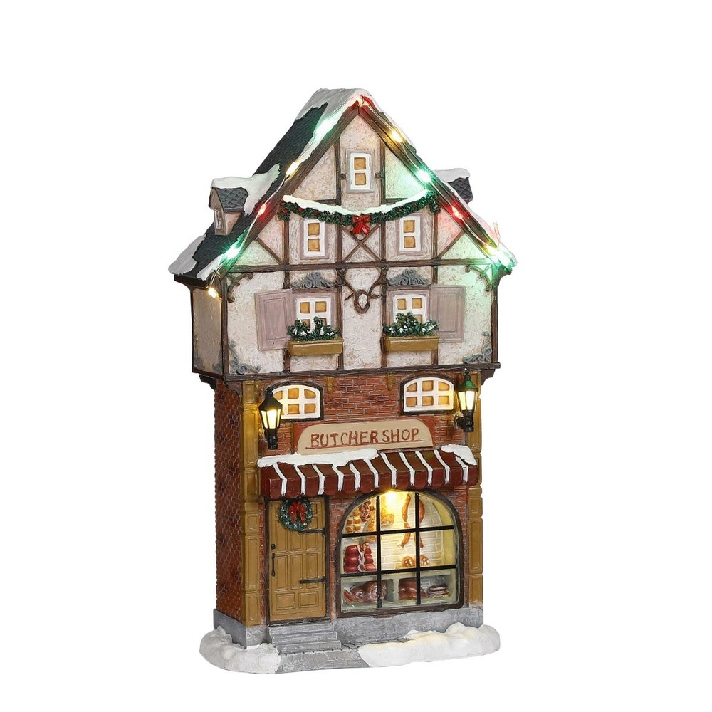Luville village de noël slagerij 16x7.5x27.5 cm pe mutli Truffaut